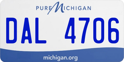 MI license plate DAL4706
