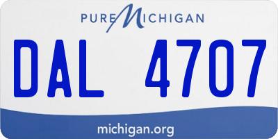 MI license plate DAL4707