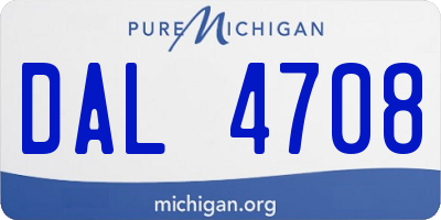 MI license plate DAL4708