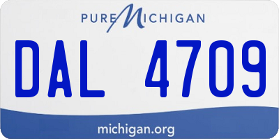 MI license plate DAL4709