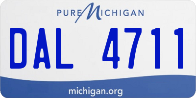 MI license plate DAL4711