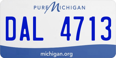 MI license plate DAL4713