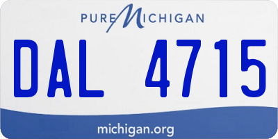 MI license plate DAL4715