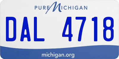 MI license plate DAL4718