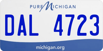 MI license plate DAL4723