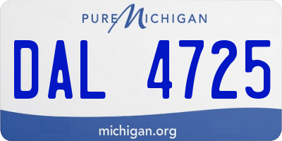 MI license plate DAL4725