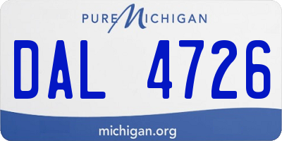 MI license plate DAL4726