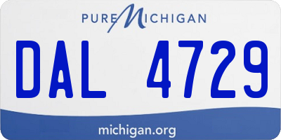 MI license plate DAL4729