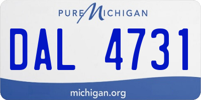 MI license plate DAL4731