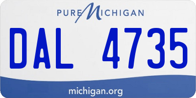 MI license plate DAL4735