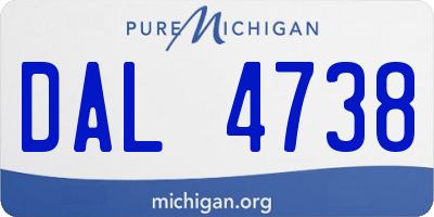 MI license plate DAL4738