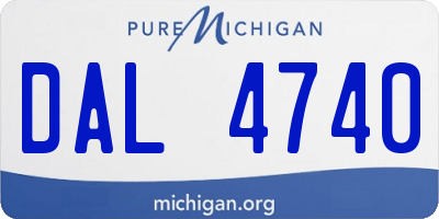 MI license plate DAL4740