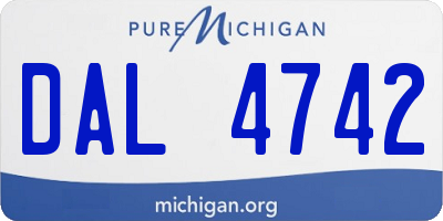 MI license plate DAL4742