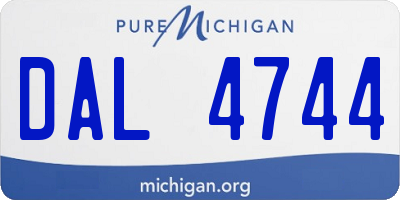 MI license plate DAL4744