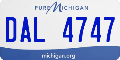 MI license plate DAL4747