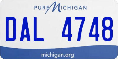 MI license plate DAL4748