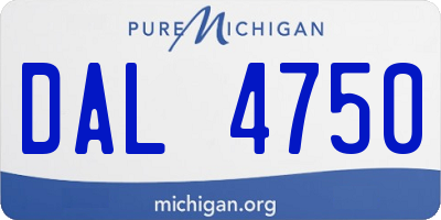 MI license plate DAL4750