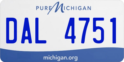 MI license plate DAL4751