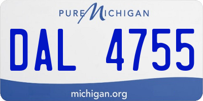 MI license plate DAL4755