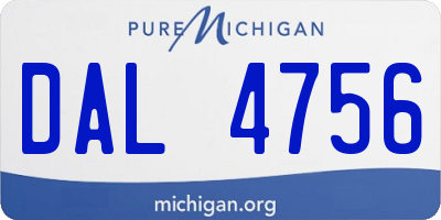 MI license plate DAL4756