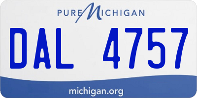 MI license plate DAL4757