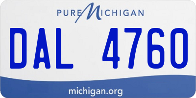 MI license plate DAL4760
