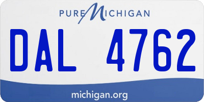 MI license plate DAL4762