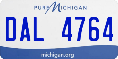 MI license plate DAL4764