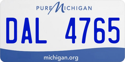 MI license plate DAL4765