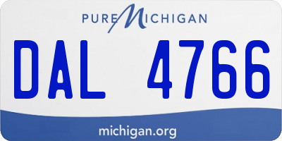 MI license plate DAL4766