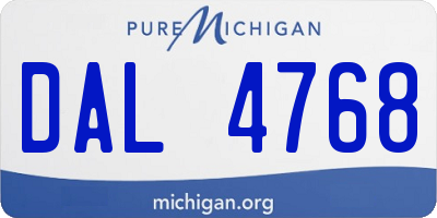 MI license plate DAL4768