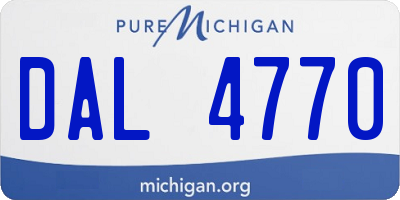 MI license plate DAL4770