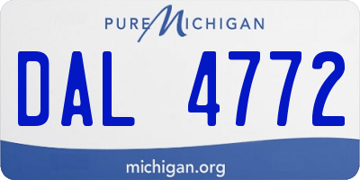 MI license plate DAL4772