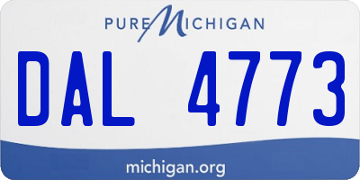 MI license plate DAL4773