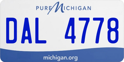 MI license plate DAL4778