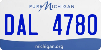 MI license plate DAL4780