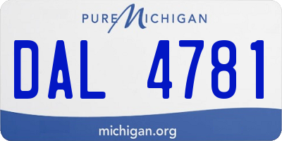 MI license plate DAL4781