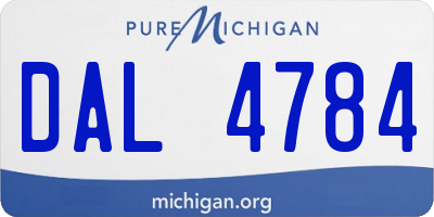 MI license plate DAL4784