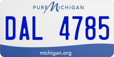 MI license plate DAL4785