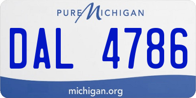 MI license plate DAL4786