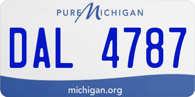 MI license plate DAL4787