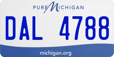 MI license plate DAL4788