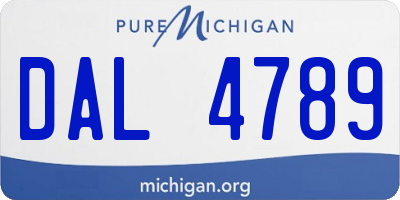 MI license plate DAL4789