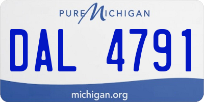 MI license plate DAL4791