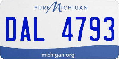 MI license plate DAL4793