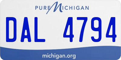 MI license plate DAL4794