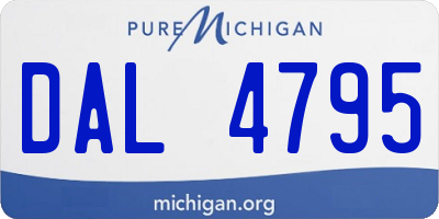 MI license plate DAL4795