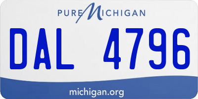 MI license plate DAL4796