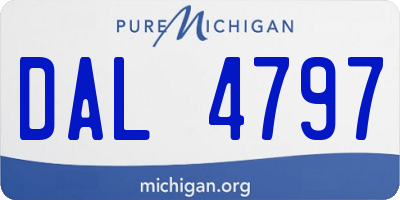 MI license plate DAL4797