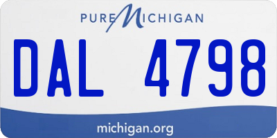 MI license plate DAL4798